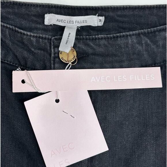 NWOT | Avec Les Filles | Hi-Rise Button Fly Skinny Jeans | Black | Size 28 - Picture 6 of 12